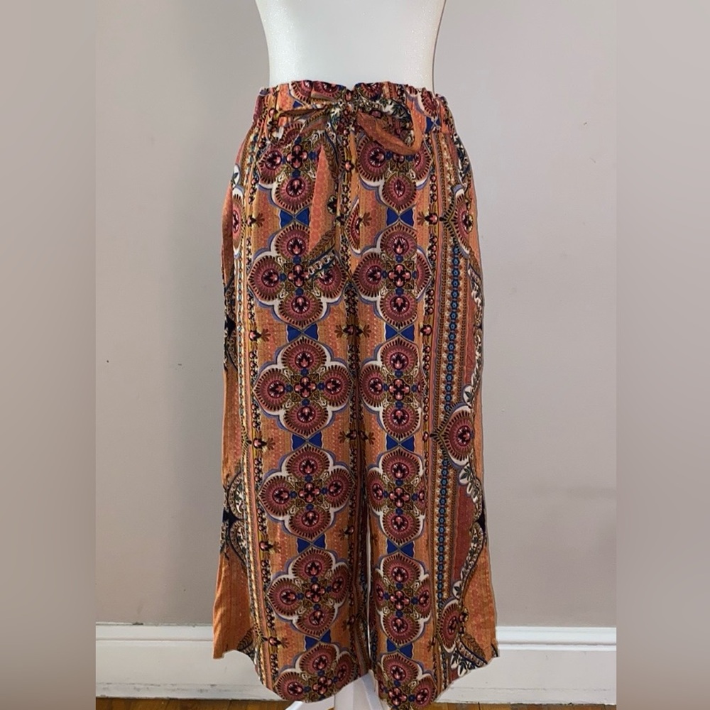 Francesca’s Collection “Blue Rain” Cropped Wide Leg Pant